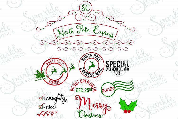 Santa Sack File Set | SVG, EPS, DXF, PNG