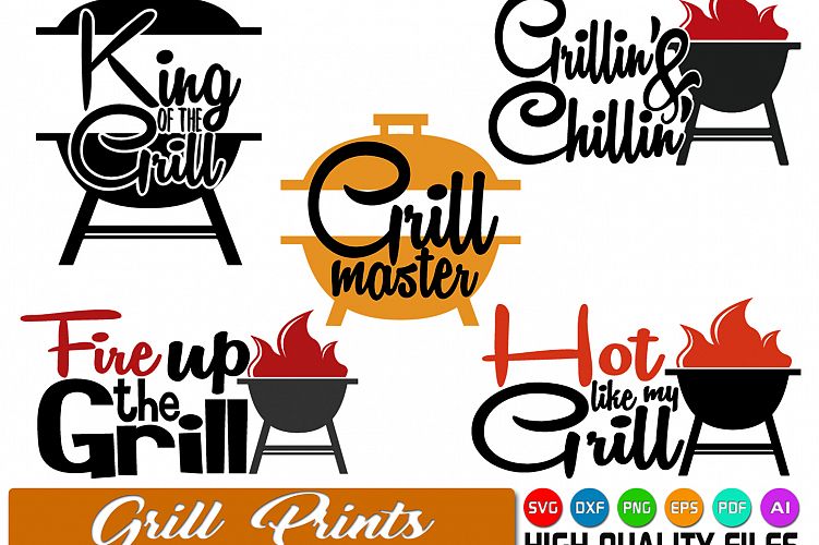 Grill prints bundle - Grill SVG - Grill cut files - Grill apron prints svg - Cricut files - Silhouette files - Printable