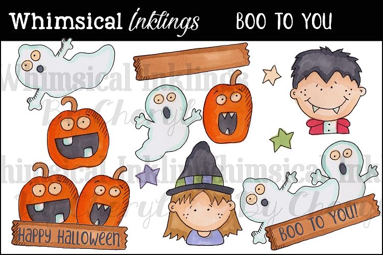 Boo To You Clipart Collection