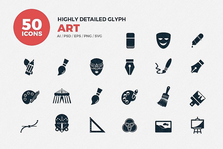 Glyph Art Icons Set