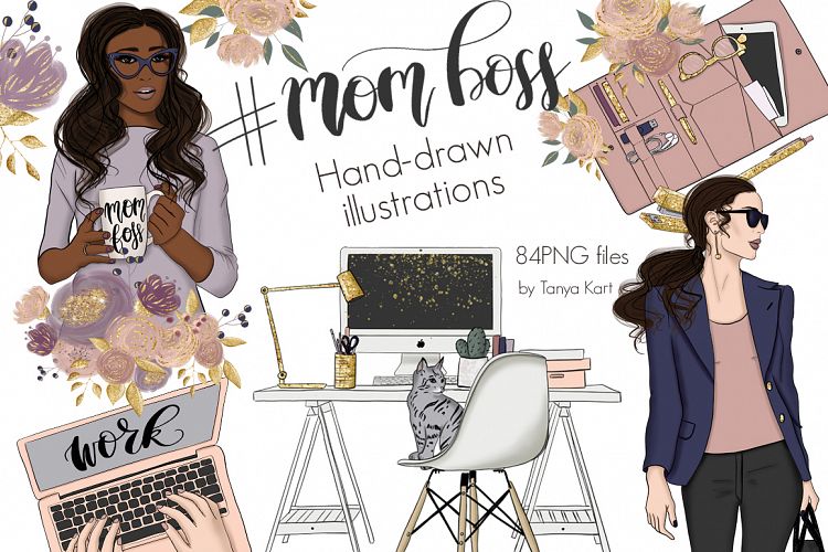 Mom Boss Hand Drawn Illustrations