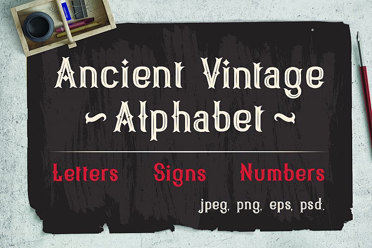 Vintage Victorian alphabet + Bonus