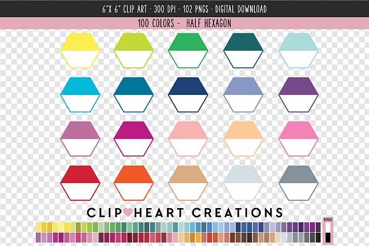 Half Hexagon Clip Art - 100 Clip Art Graphics