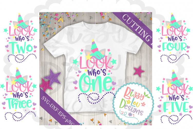 Unicorn Birthday Bundle SVG DXF EPS PNG cutting file