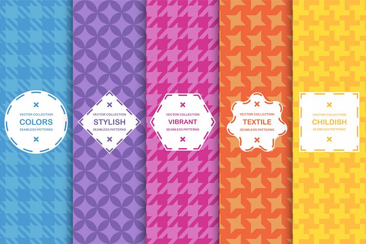 Colorful seamless textile patterns