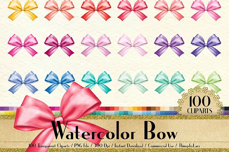 Download 100 Watercolor Bow Clip Arts Fashion Clip Art Princess Bow
