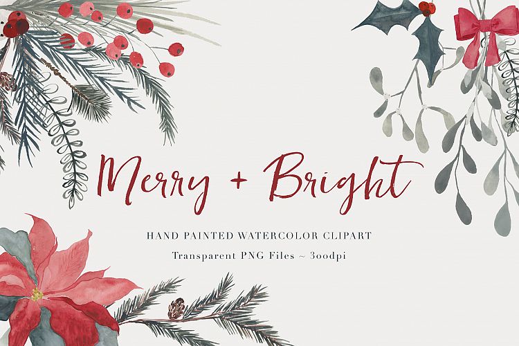 Christmas Watercolor Clipart