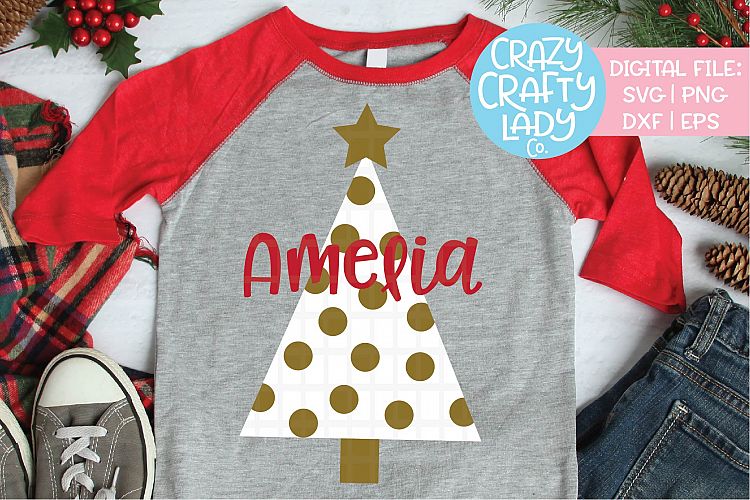 Polka Dot Christmas Tree SVG DXF EPS PNG Cut File