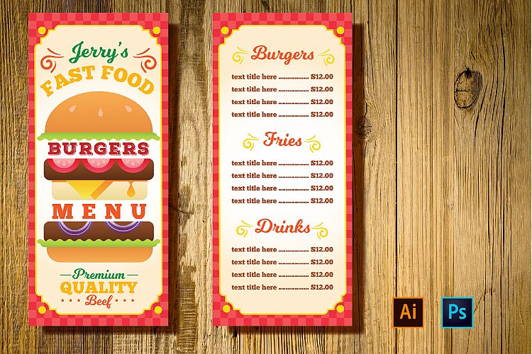 Burger Restaurant Menu Template example image 1