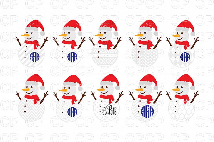 Snowman Bundle SVG Cut Files, Christmas SVG, Snowman Clipart