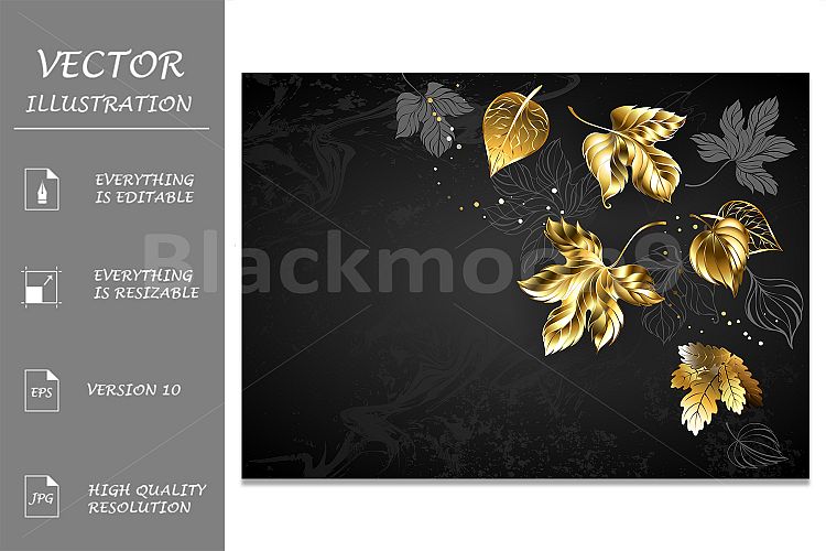 Background with Gold Leaves