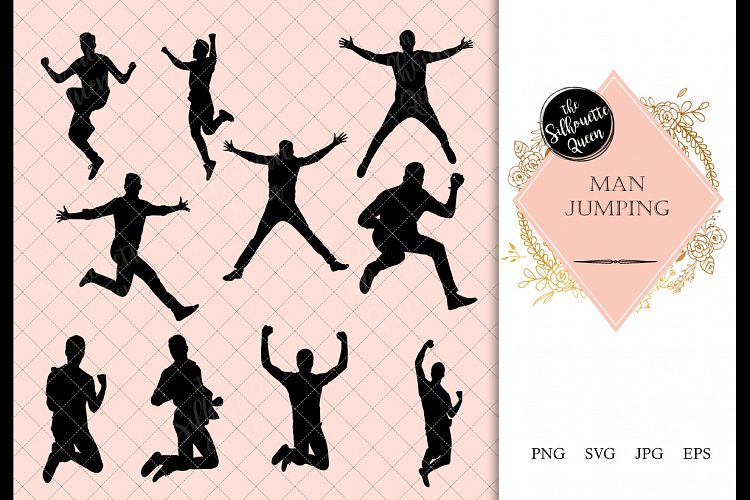 Man Jumping Silhouette, Man Jumping Clipart, SVG, cut file,