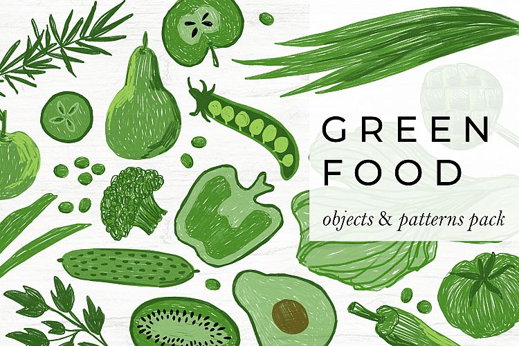 GREEN FOOD – Objects and Patterns Pack