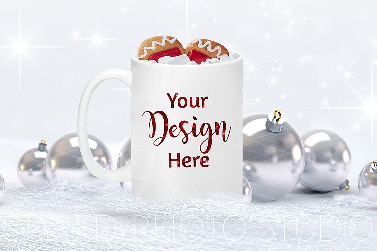 Christmas Cup Mockup with Cookies