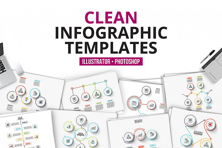 Clean infographic templates
