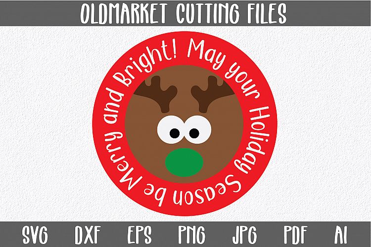Merry and Bright - Christmas SVG Cut File - DXF PNG EPS JPG