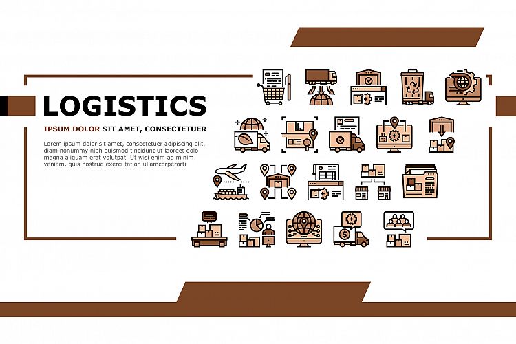 Logistics Business Landing Header Vector