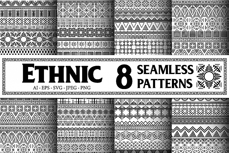 Black and White Ethnic Seamless