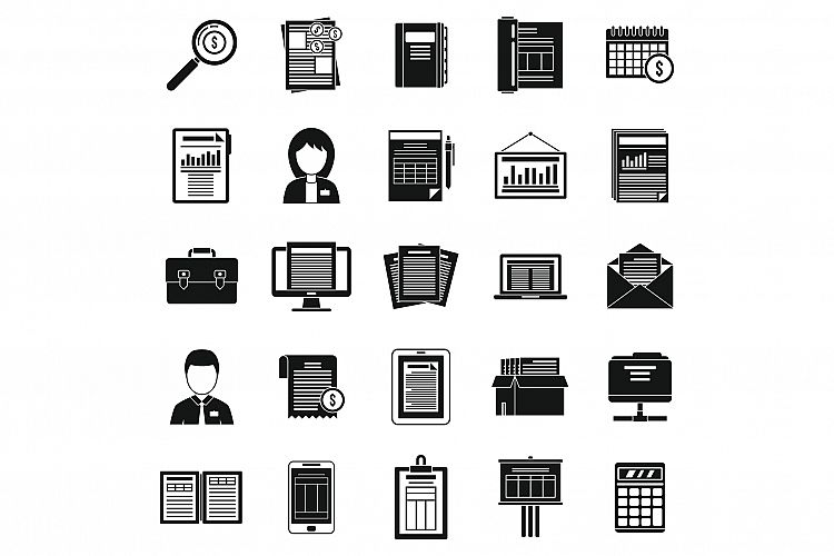 Cost estimator icons set, simple style example image 1