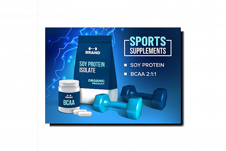 Sports Supplements Nutrient Promo Banner Vector example image 1