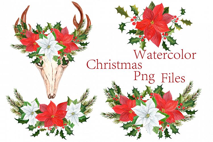 Watercolor Christmas clipart