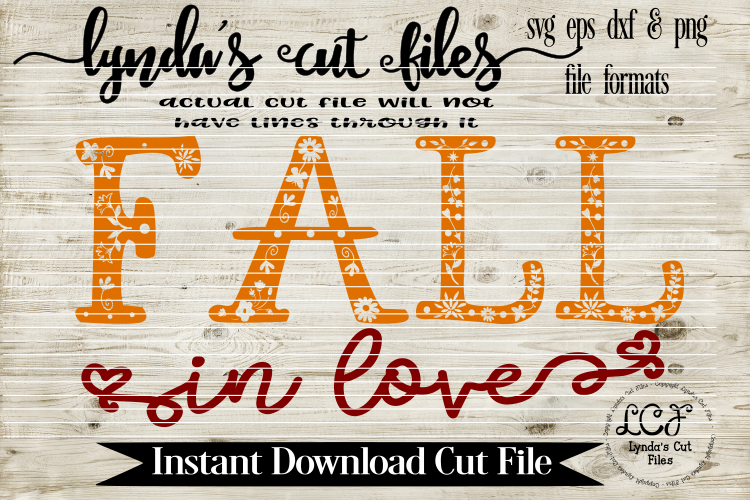Fall in love//SVG//EPS//DXF