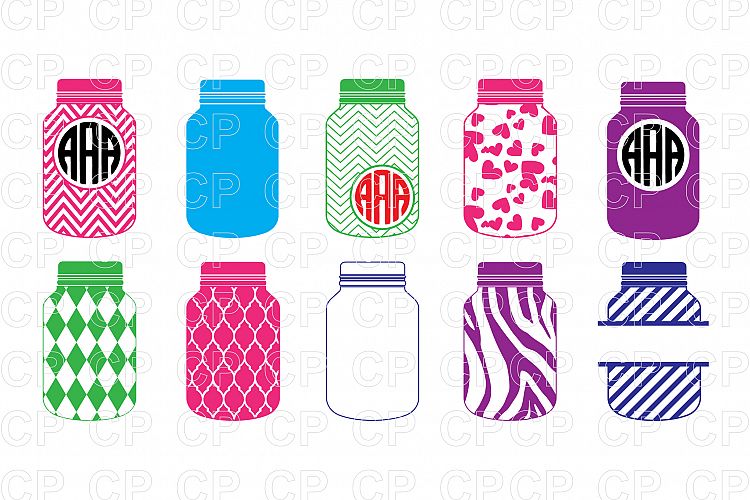 Mason Jar Bundle  SVG Cut Files, Mason Jar Clipart