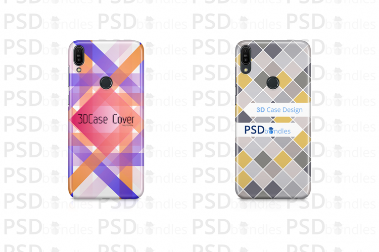 Asus Zenfone Max pro M1 3D Case Design Mockup Back View
