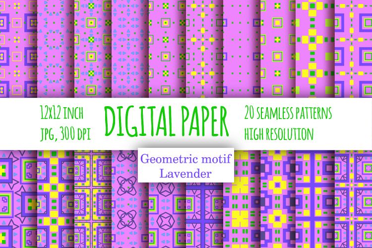 Violet checkered digital paper. Lavender scrapbook paper