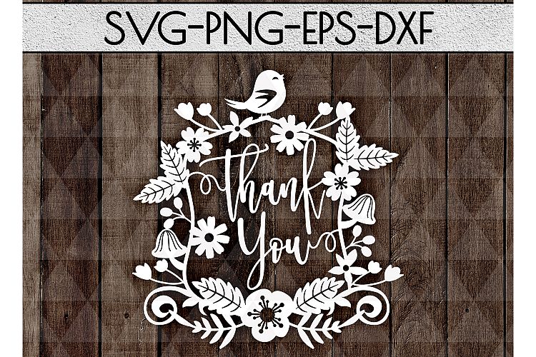 Thank You SVG Cutting File, Teacher Gift Papercut DXF, PNG