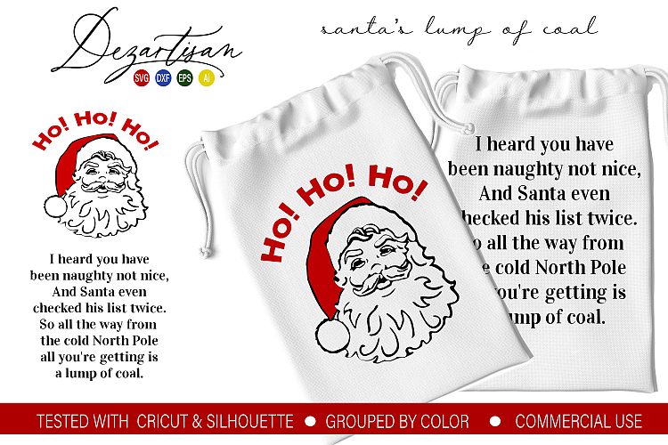 Santas Lump of Coal SVG DXF PNG Cut File