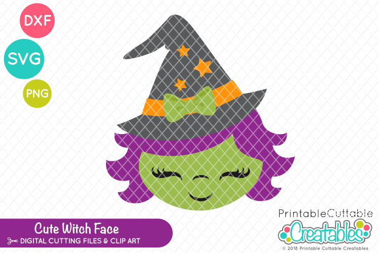 Cute Witch Face SVG