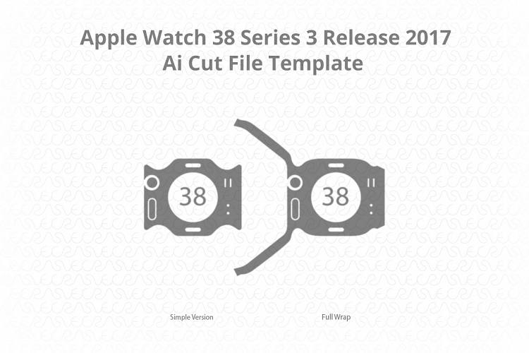 Apple Watch 38 Series 3 Vinyl Skin Vector Cut File Template 