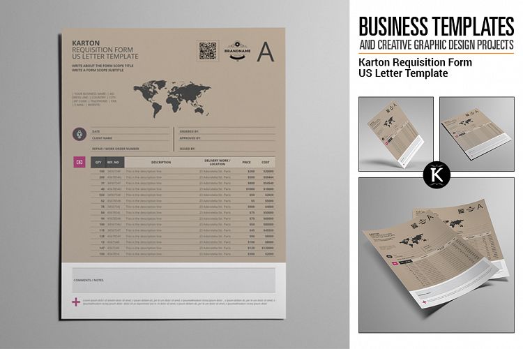 Karton Requisition Form US Letter Template