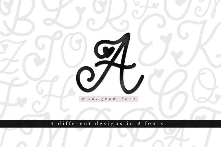 Handwritten Monogram Font - Four Styles