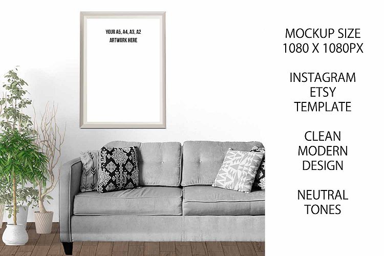 A4 Art Photography Frame Mockup for Etsy / Instagram