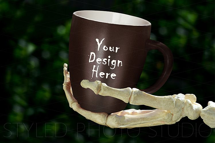 Halloween Mug Cup Mockup Skeleton