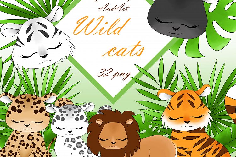 Wild cats clipart