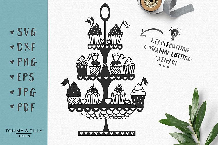 Cupcake Stand - SVG DXF PNG EPS JPG PDF Cutting File