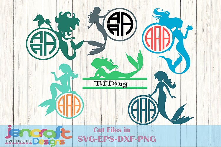 Mermaid SVG - Monogram Frames SVG images