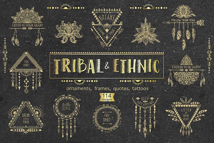 Tribal & Ethnic Style Designs.