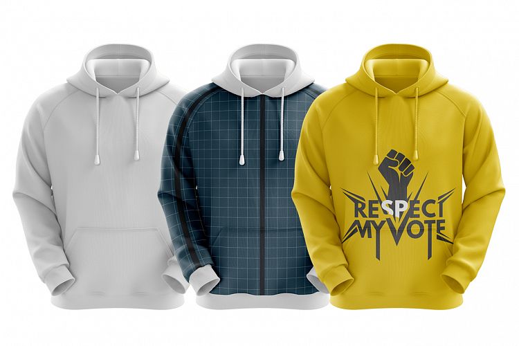 Mens Hoodie Front View HQ Mockup