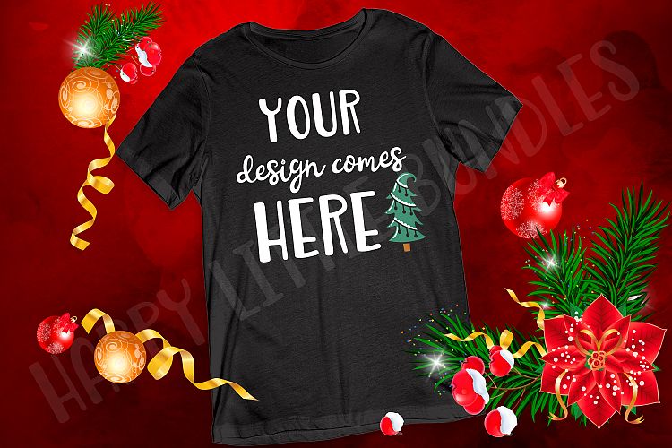 Christmas mockup Black shirt JPG Ratio 3 2