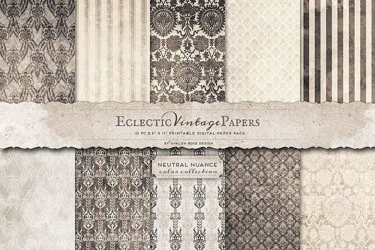 Vintage Printable Papers - Neutral Nuance