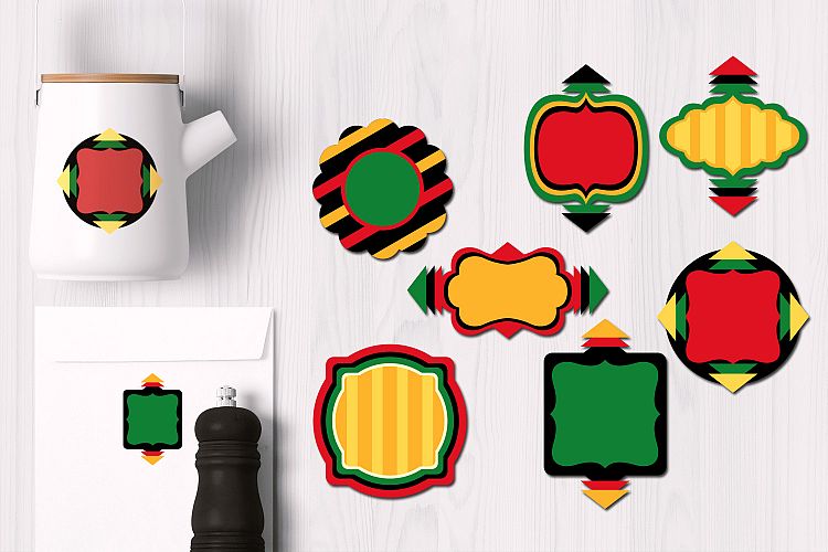 Kwanzaa Frames and Labels Graphics