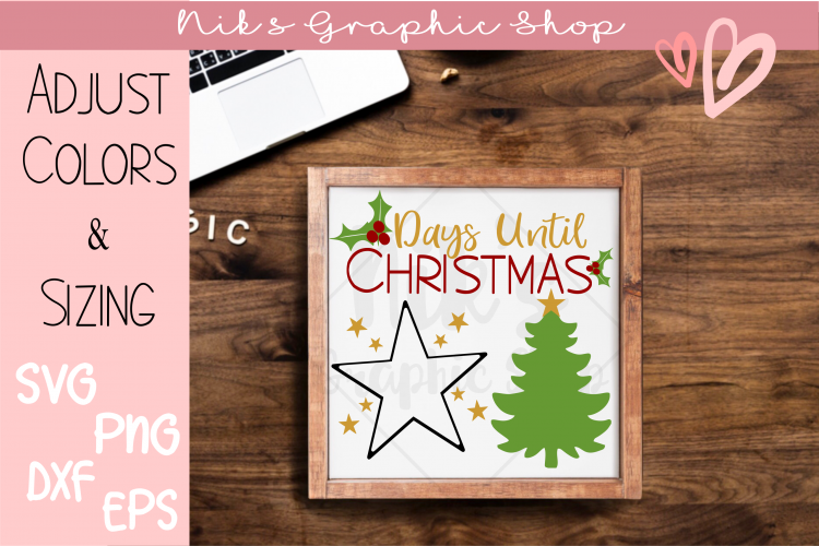 Countdown Svg, Christmas Svg, Santa Svg, Star Svg
