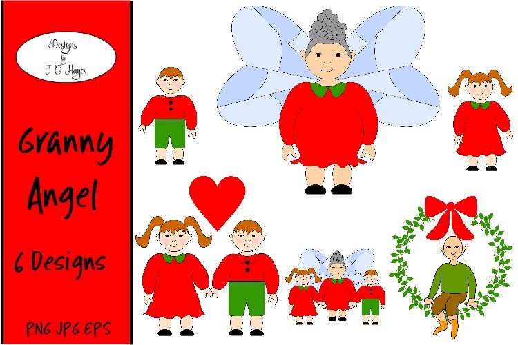 Granny Angel and More, Clip Art, Sublimation