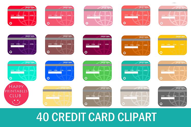 40 Credit Card Clipart- Debit Card Clipart-Shopping Card