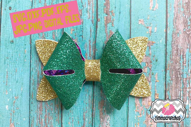 3D Hair Bow Template. Svg. Dxf. Pdf. Eps. Jpg. Png