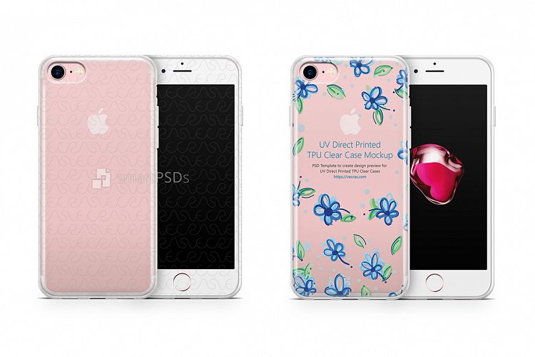 iPhone 7 UV TPU Case with Frosted Edges Design Mockup 2015